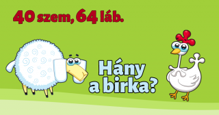 Zolcsi gazda tyúkokat és birkákat tart a háza körül. Mikor kimegy az udvarra ott megszámol 40 szemet és 64 lábat. Hány birka van az udvaron?